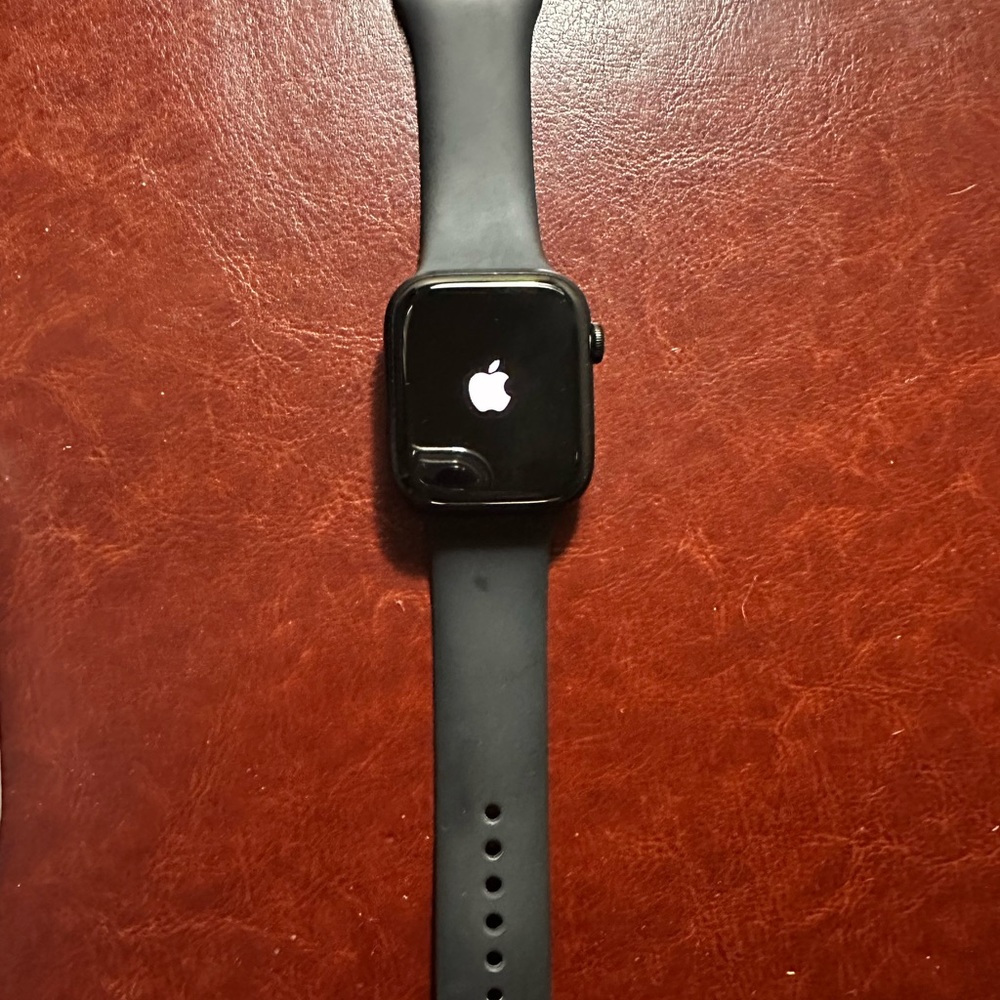 Apple Watch Black 45MM Series 7 on Black Apple Sport Band
